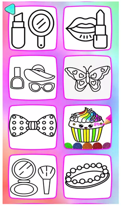 Beauty Glitter coloring game Скриншот 2