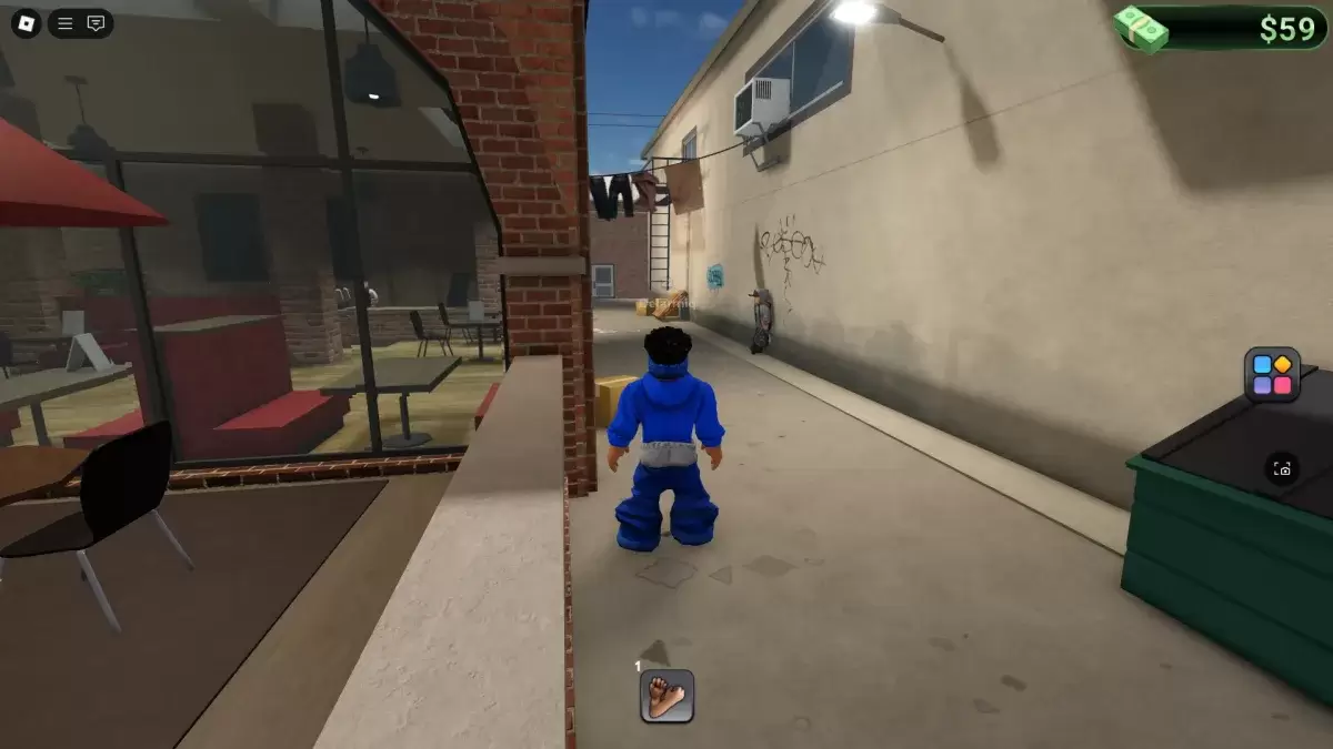 Um jogador olhando para o revendedor localizado atrás do trabalho de cozinheiro em Blockspin