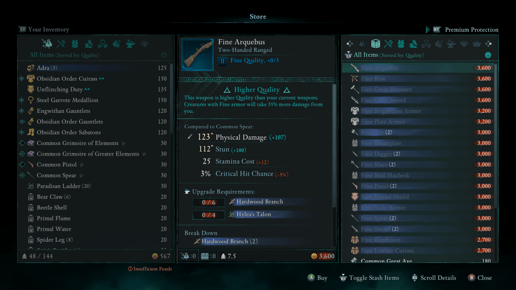 Avowed Fine Weapons and Armor