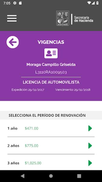 Schermata Recaudación Hacienda Sonora 2
