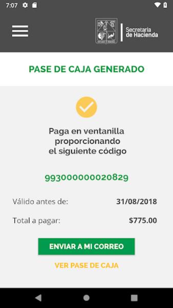 Schermata Recaudación Hacienda Sonora 1