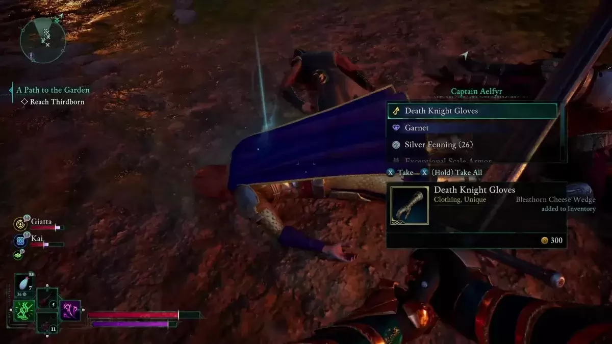 The Death Knight Gloves & other rewards you get in Avowed for correctly killing Captain Aelfyr in Avowed during