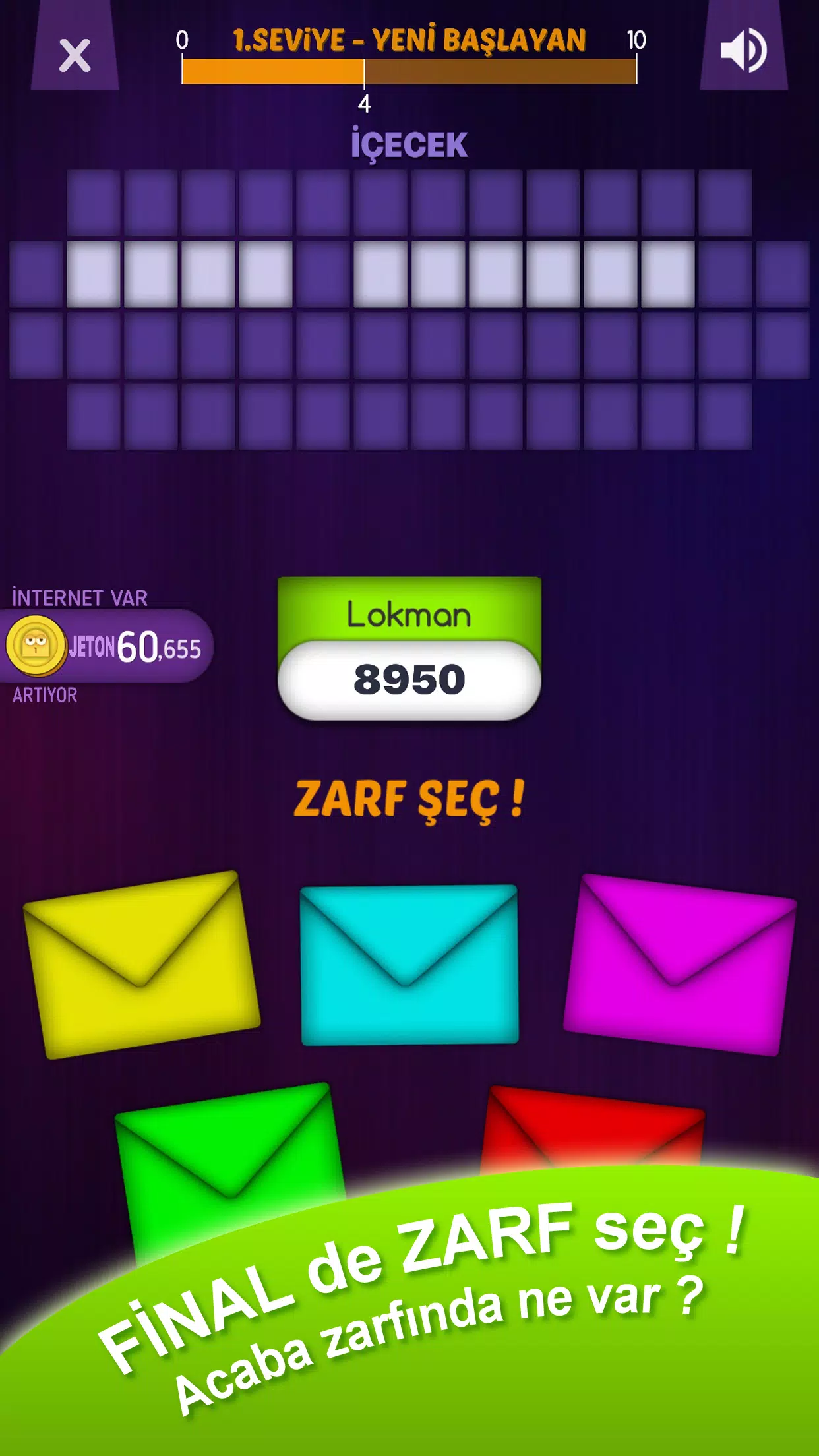 Çarkıfelek Mobil - Zarf Seç Screenshot 3