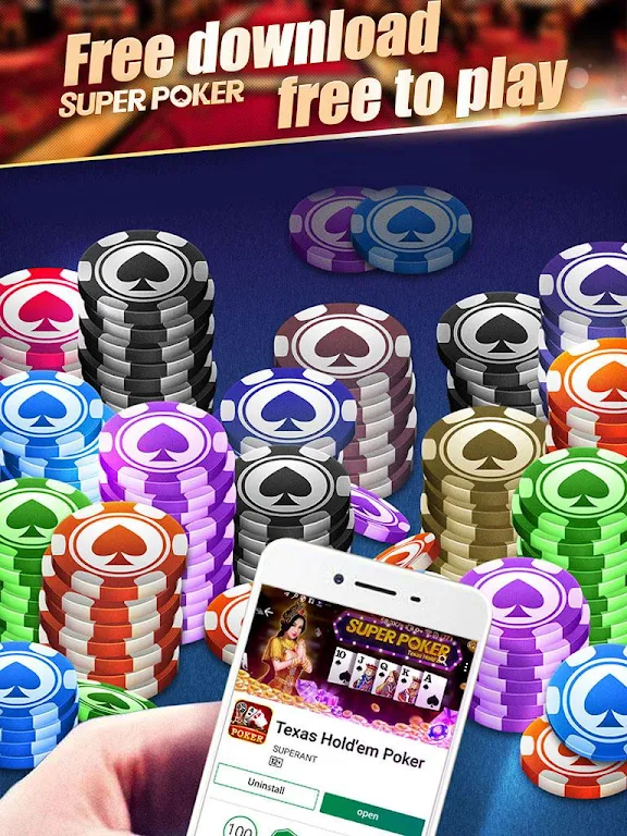 Super Texas Poker--Best Free Texas Hold'em poker Скриншот 1
