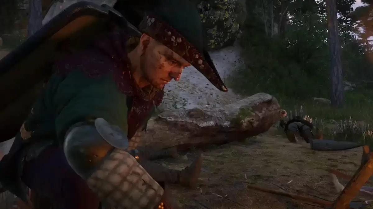 Image: Screenshot of a scene in Kingdom Come: Deliverance 2 showing the player interacting with a blacksmith