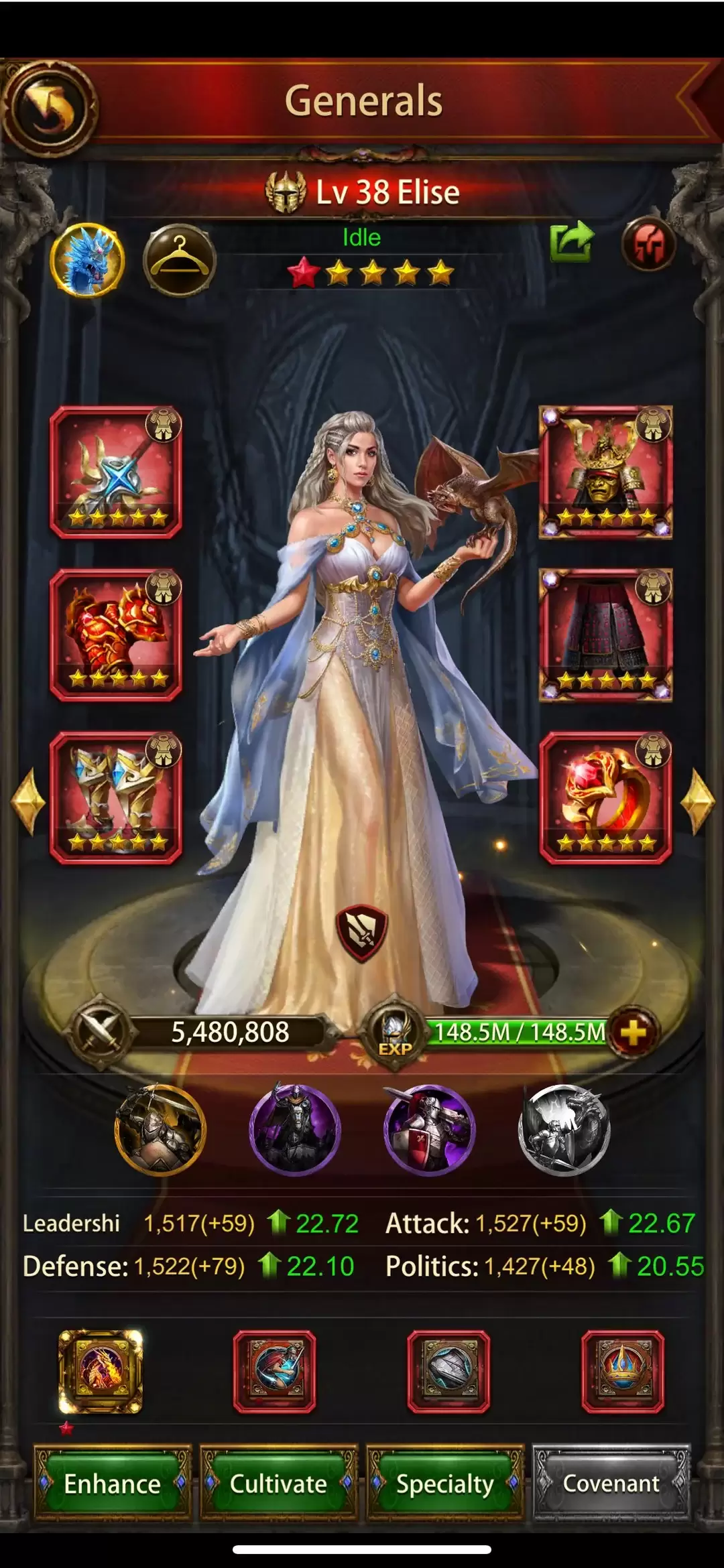 Elise Cavalry General em Evony: o retorno do rei