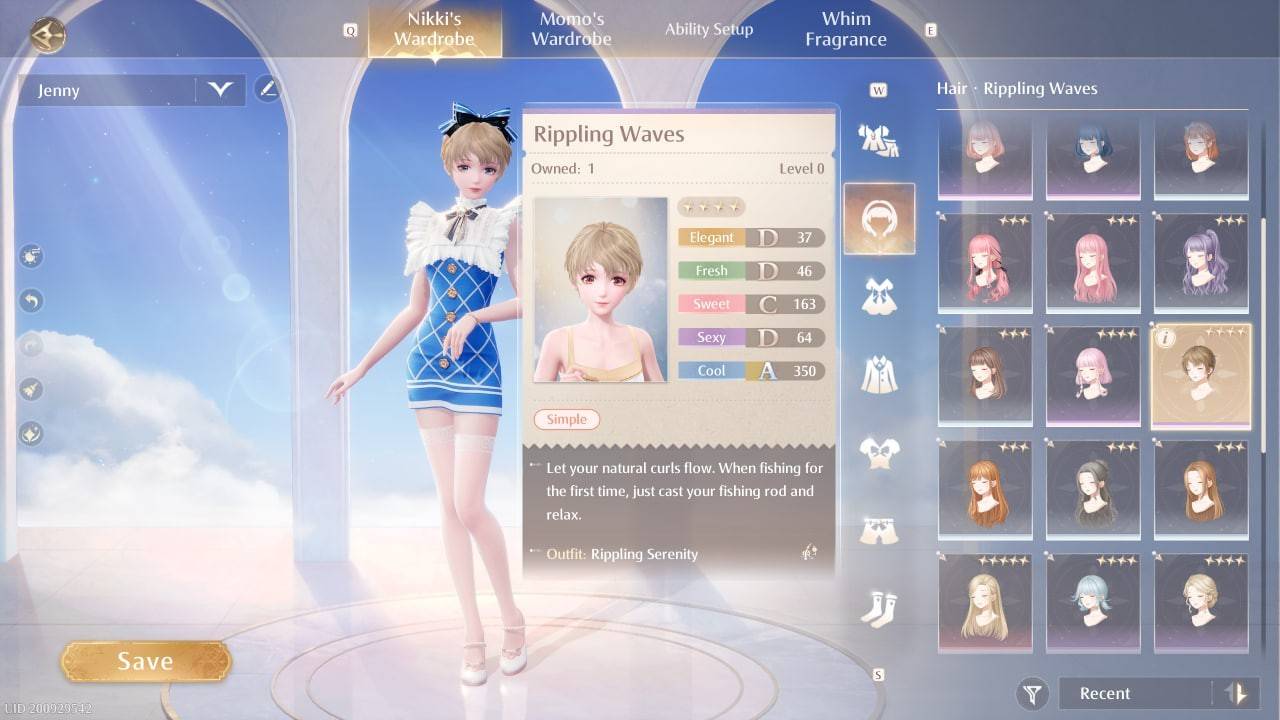 Simpleng hairstyle sa Infinity Nikki