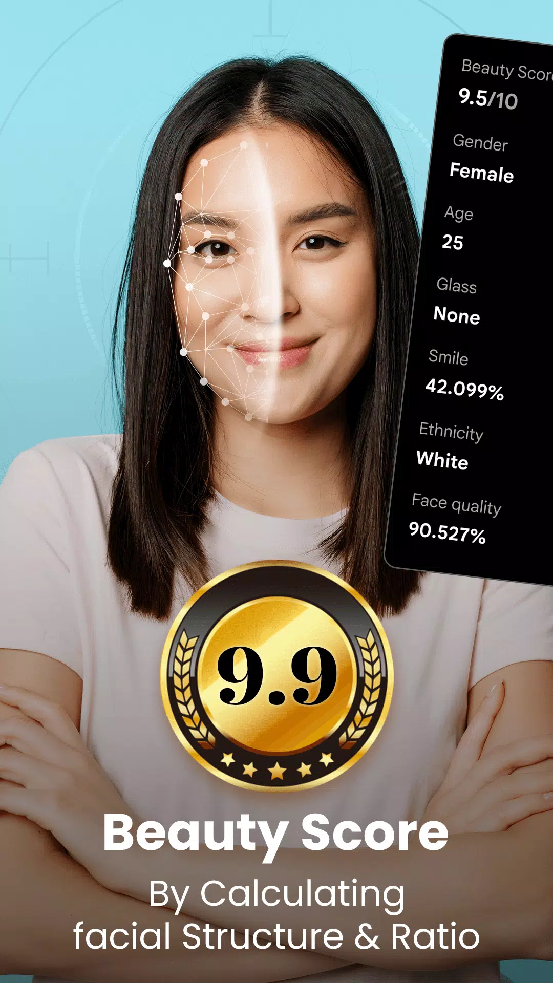 Face Beauty Score Calc & Tips Captura de pantalla 4