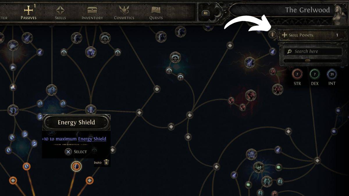 Allocazione del tipo di punto di abilità POE2
