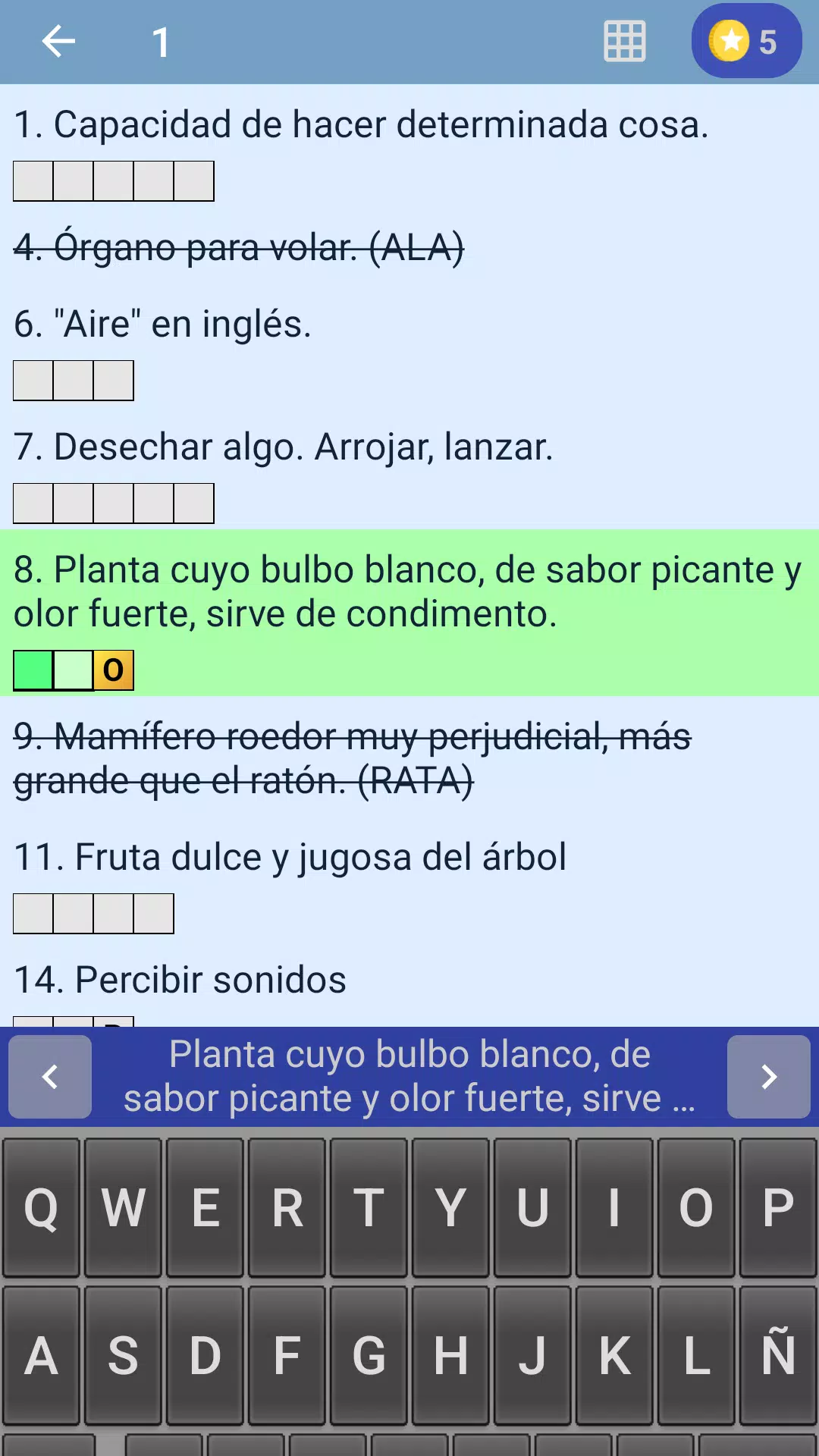 Crucigrama en español 스크린샷 2