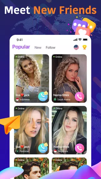 Olamet - Video Chat Online Ảnh chụp màn hình 1