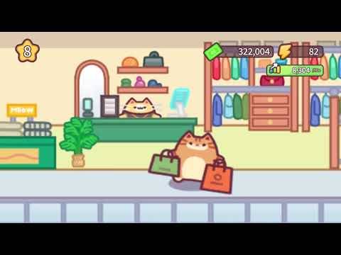 Vorschau des Cat Mall-Gameplays mit niedlichen Katzenkunden beim Einkaufen