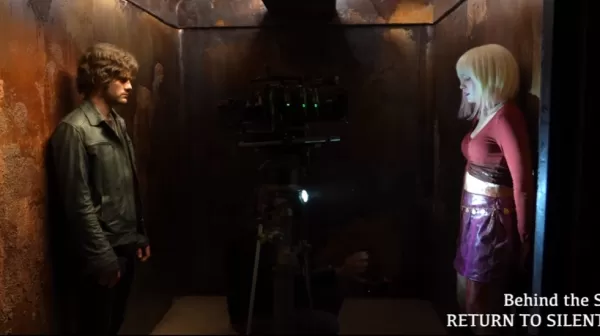 Behind-the-scenes elevator scene from Return to Silent Hill movie