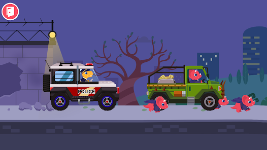 Dinosaur Police Car kids Games স্ক্রিনশট 1