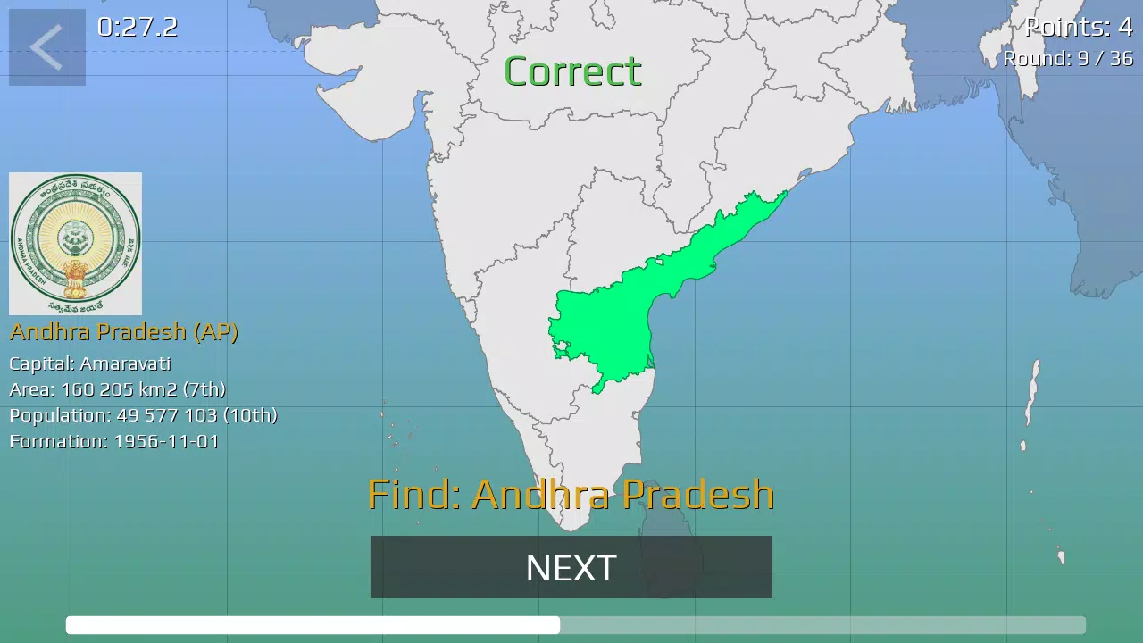 India Map Quiz Capture d'écran 3
