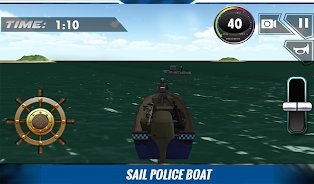 Police Boat Shooting Games 3D Captura de tela 4