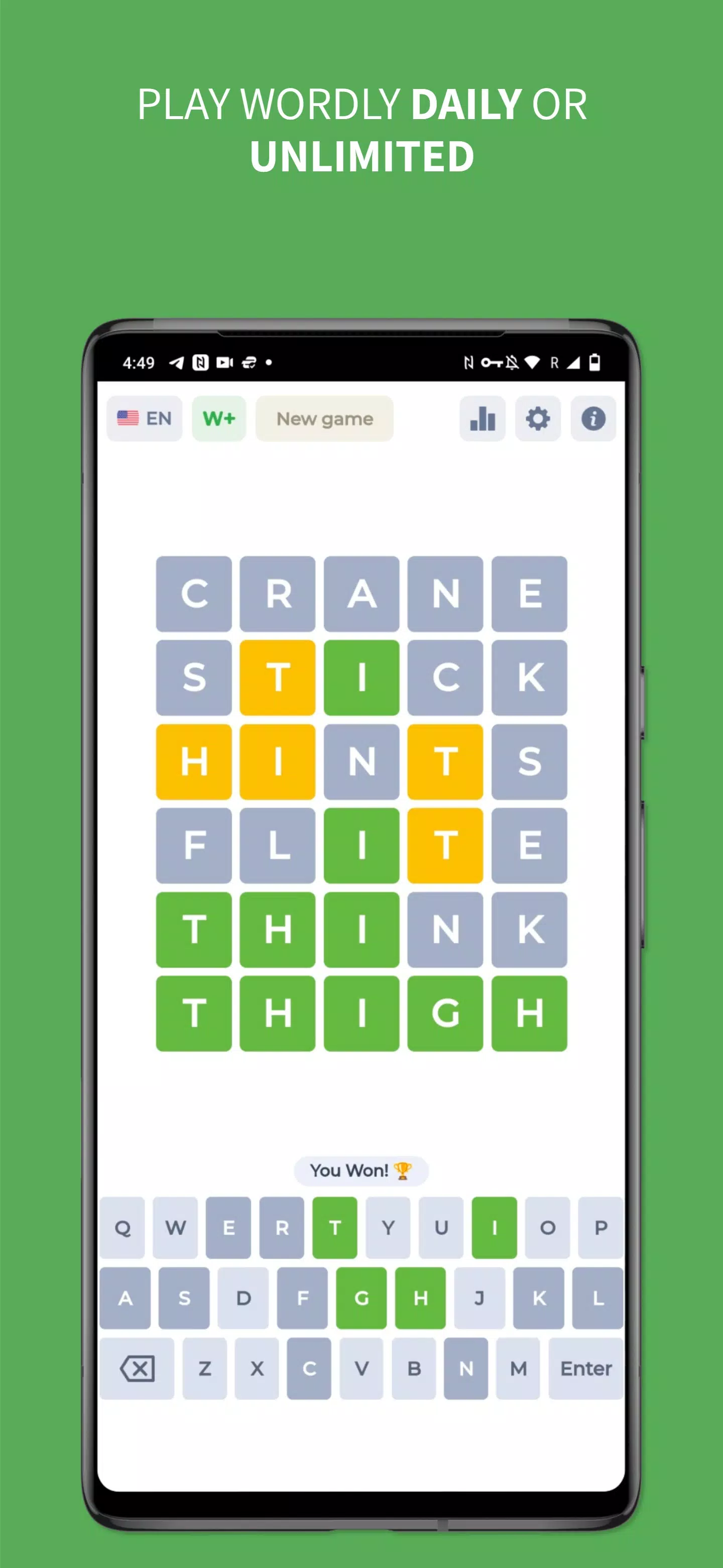 Wordy - Word Puzzle Game 스크린샷 1
