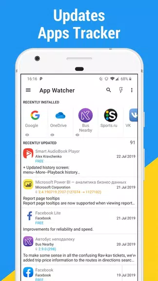 App Watcher: Check Update Captura de tela 1