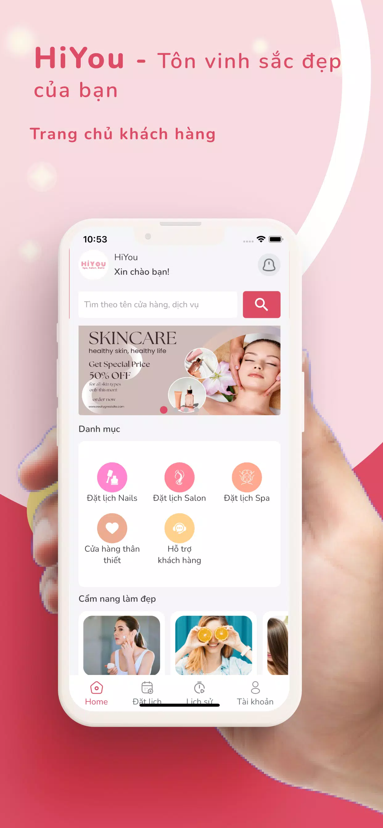 HiYou - Đặt lịch làm đẹp Capture d'écran 1