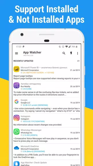App Watcher: Check Update Captura de tela 3