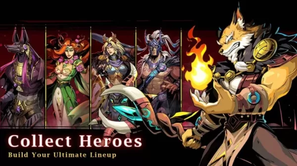 Eclipsoul's diverse hero roster featuring mythological characters including a canine-headed warrior