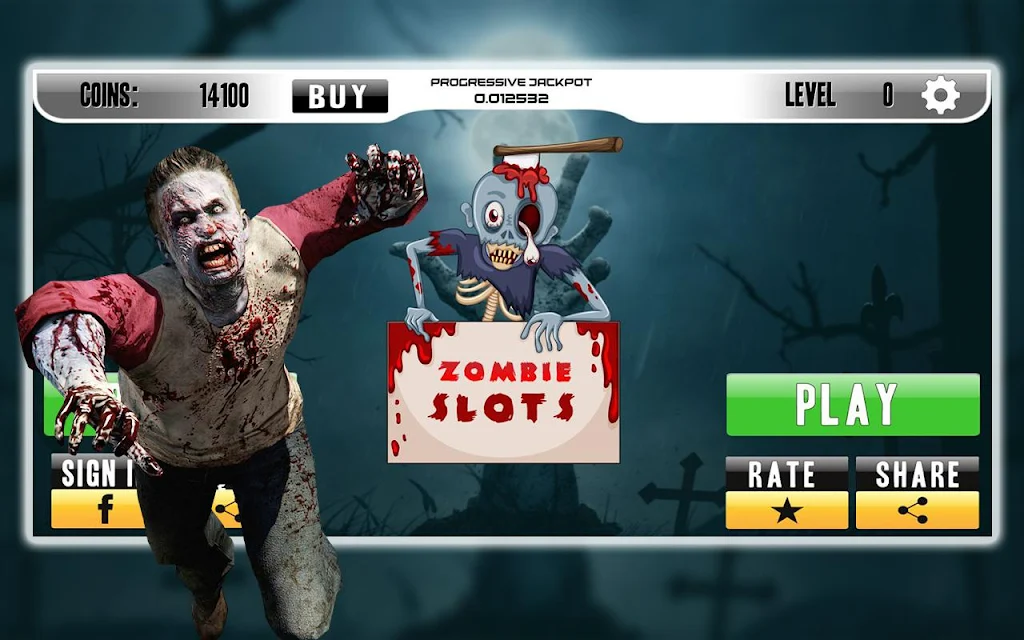 Casino Walking Zombie Slots Machine 스크린샷 1