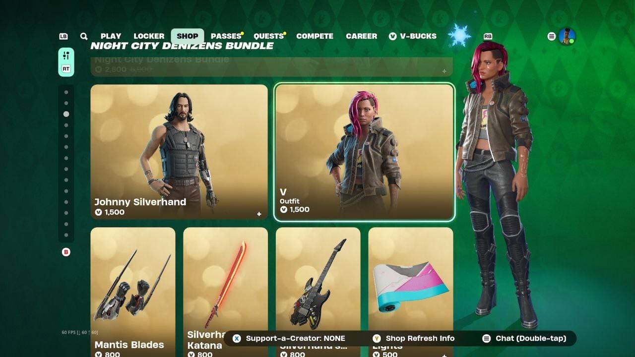 O desenvolvedor do Cyberpunk 2077 revelou por que não há masculino V em Fortnite