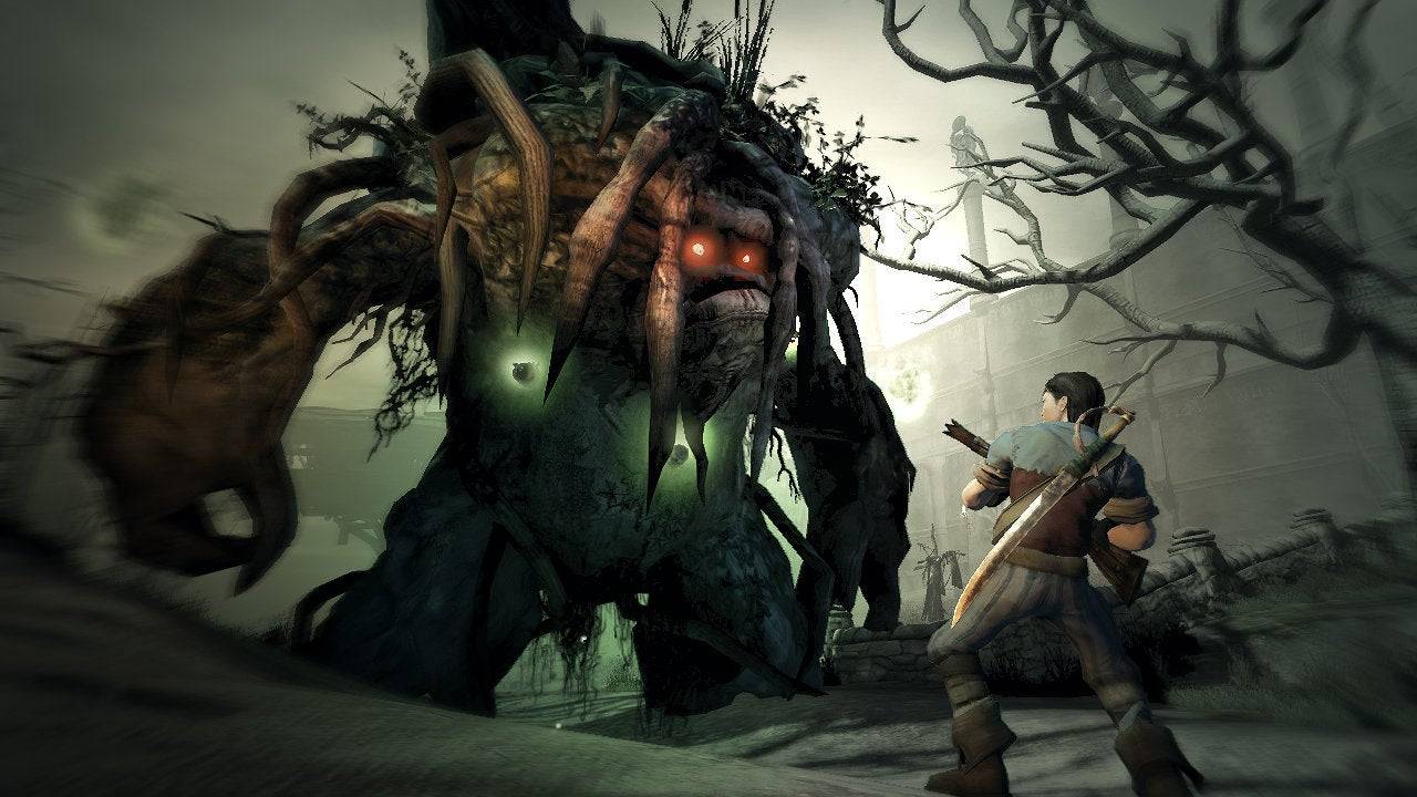 O combate do Fable 2 é simples, mas seus designs inimigos são lindos reinterpretações de grampos de fantasia. | Crédito da imagem: Lionhead Studios / Xbox