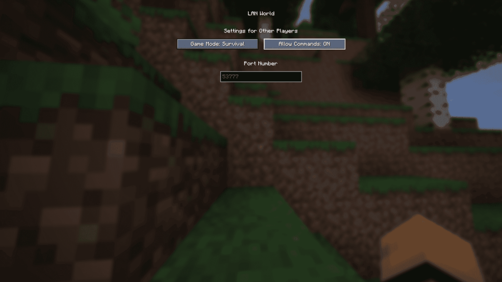 Minecrafr Open to Lan Screen Java Edition