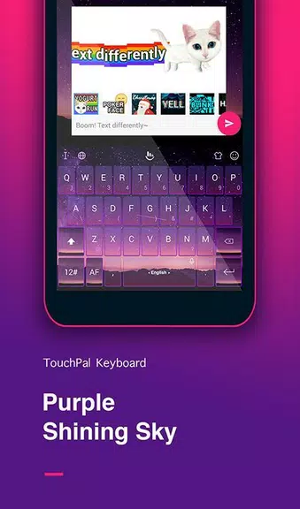 Purple Sky Keyboard Theme Captura de tela 1
