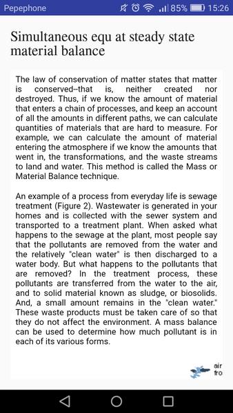 Schermata Material and Energy Balance 2