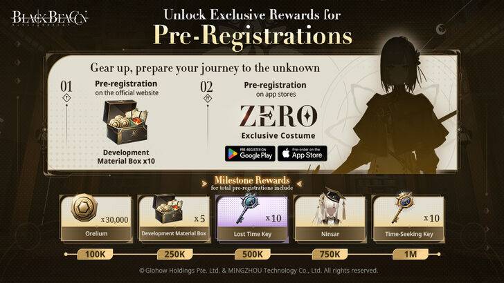 Pré-registro de Beacon Black agora disponível em mais de 120 países