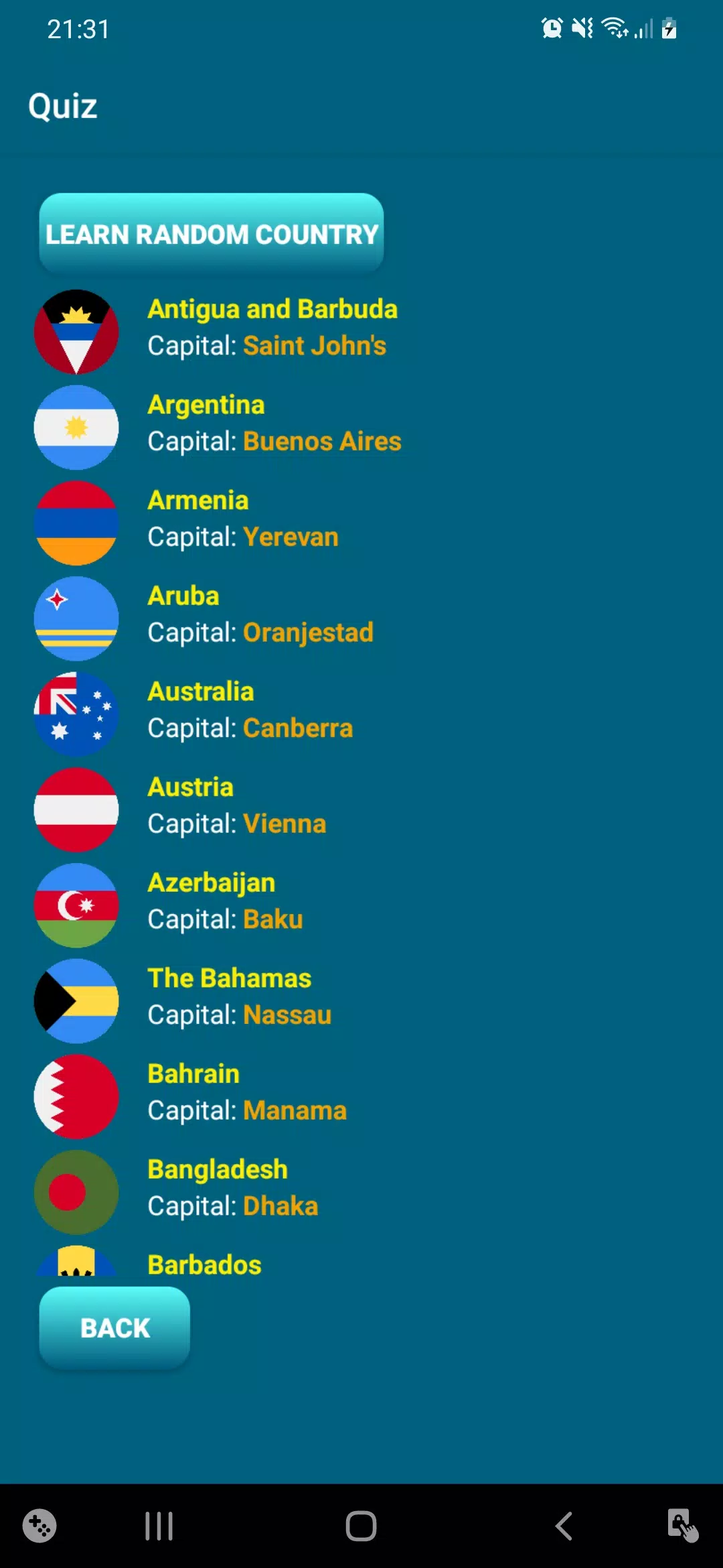 Countries, capitals, flags - W應用截圖第2張