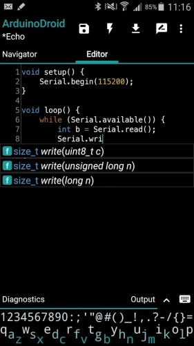 ArduinoDroid Zrzut ekranu 1