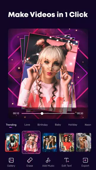 Photo Video Maker - Pixpoz ဖန်သားပြင်ဓာတ်ပုံ 1