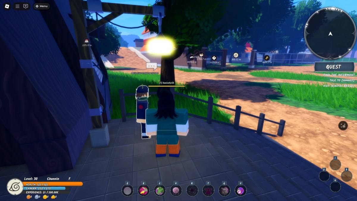 肯玛NPC的位置在Ninja Time Roblox体验的忍者学院旁边