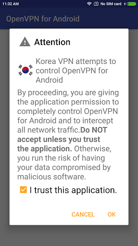 Korea VPN - Plugin for OpenVPN Screenshot 1