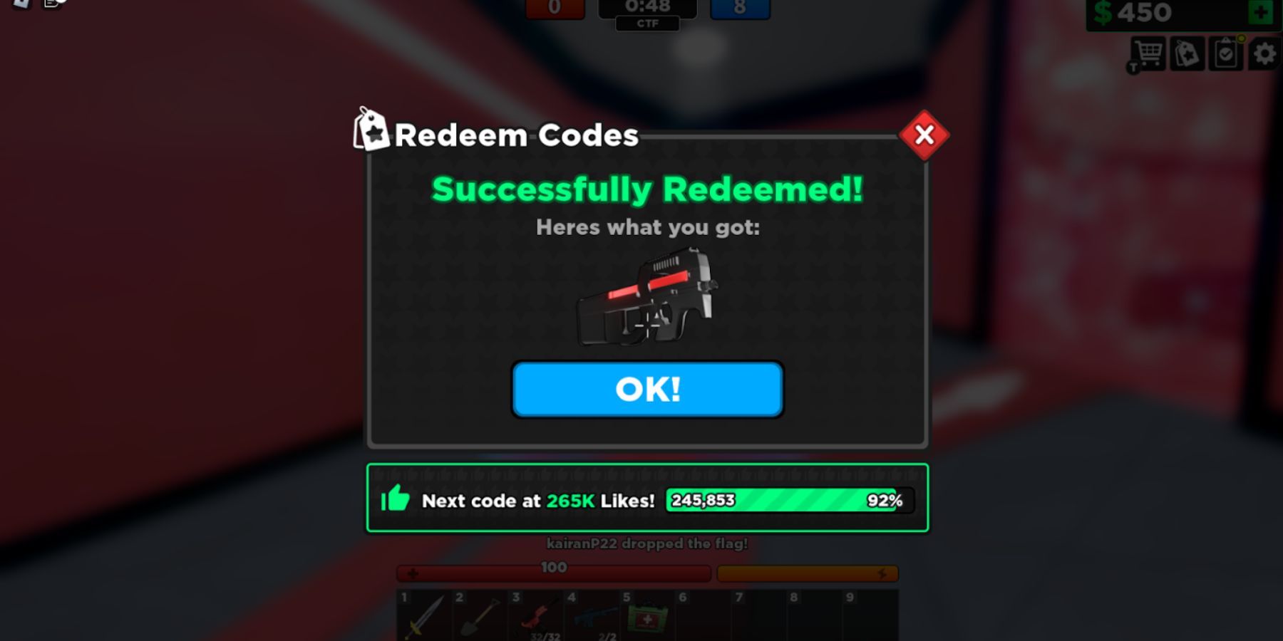 Code Redemption Interface