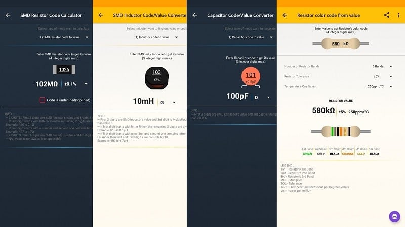 ElectroCalc Capture d'écran 2