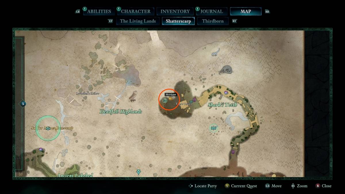 A localização do mapa declarado da túnica do mapa do tesouro arcano