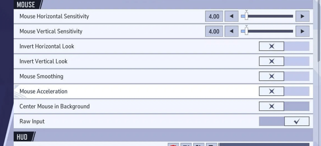 Het menu Marvel rivalen instellingen met de ruwe invoerselectie