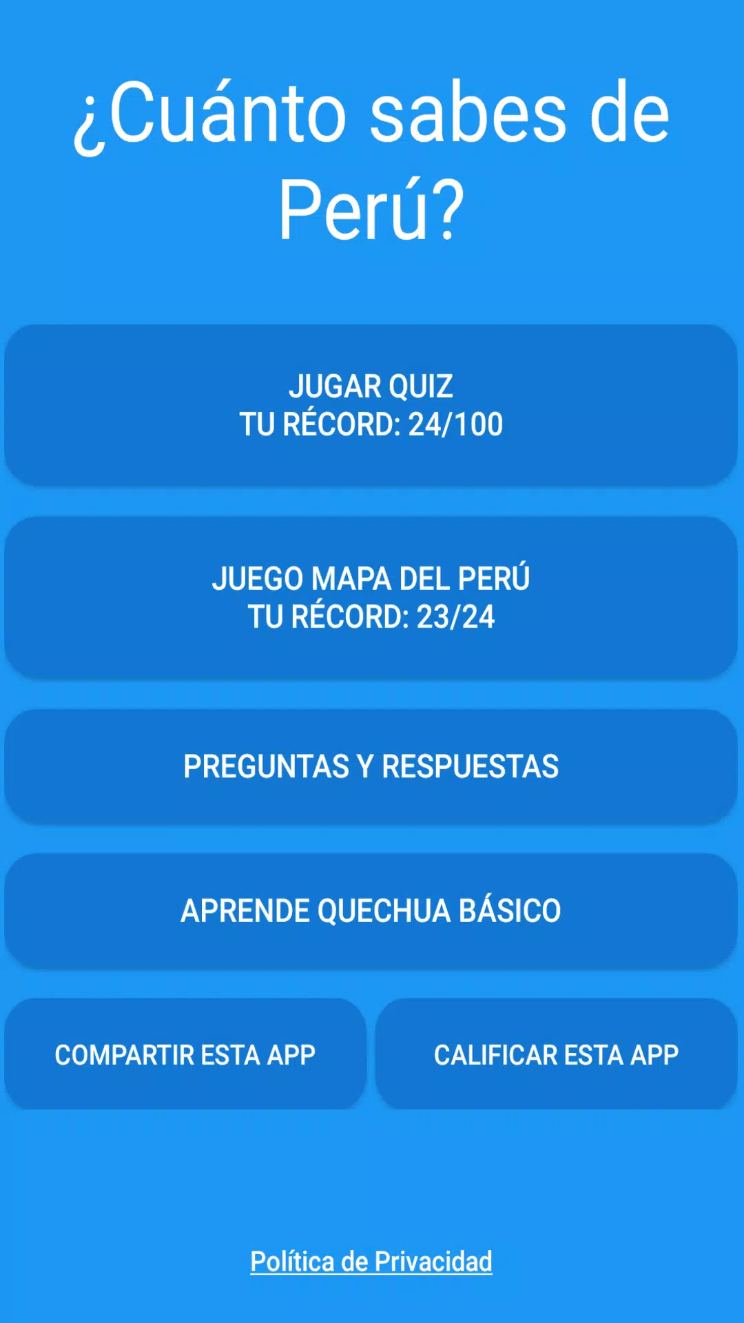 Test: ¿Cuánto sabes de Perú? Capture d'écran 1