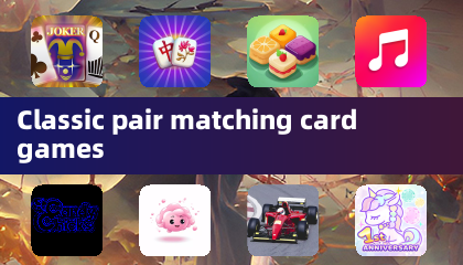 Classic pair matching card games